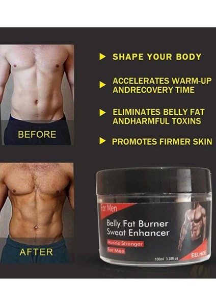 Belly Fat Burner Erkeklere Fazla Ya.ğları Yakı.cı Za.yıflama Kas Yap.ıcı Krem 100 ml x 2 Adet