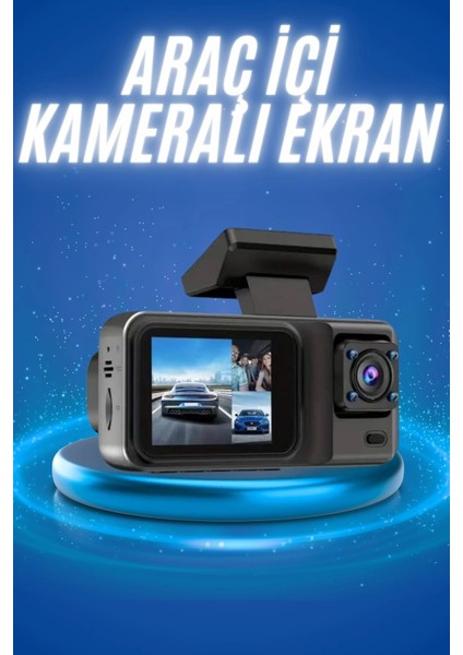 Ekranlı Sürüş Kaydedici Dvr Ön ve Arka Kameralı Full Hd Çözünürlüklü