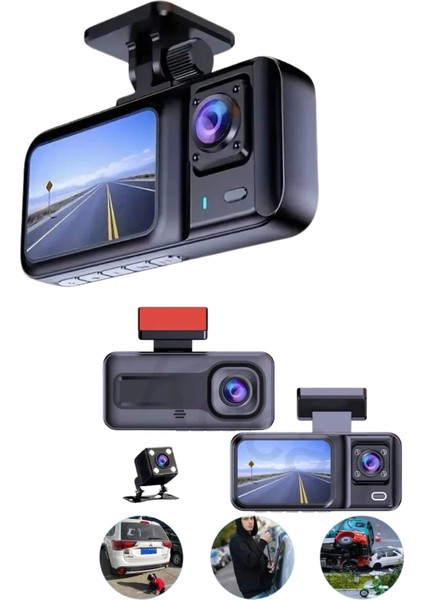 Ekranlı Sürüş Kaydedici Dvr Ön ve Arka Kameralı Full Hd Çözünürlüklü