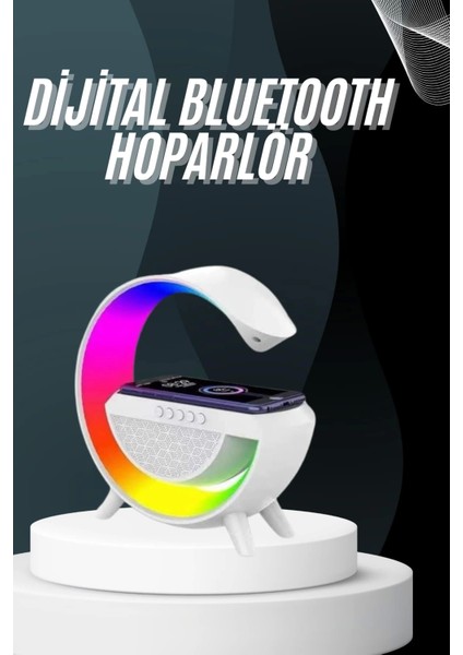 Bluetooth Hoparlör G Şekli Atmosfer Akıllı Rgb Lamba Wireless Kablosuz Şarj