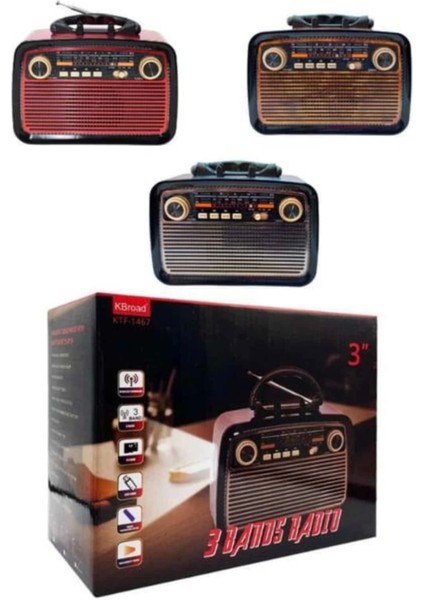 Nostaljik Radyo Bluetooth Bağlantılı Müzik Kutusu Ahşap