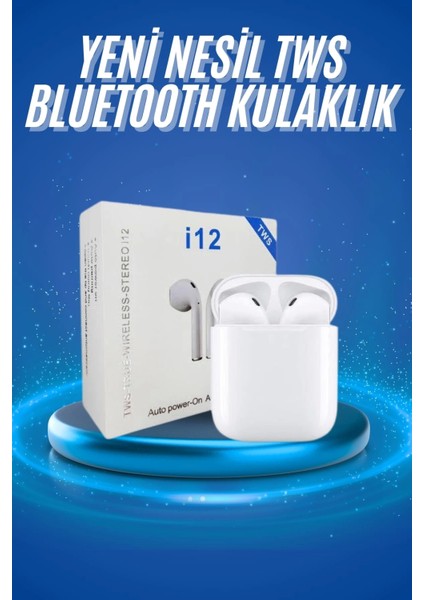 Kablosuz Bluetooth Kulaklık Yeni Nesil Android ve Ios Uyumlu Kulaklık Beyaz