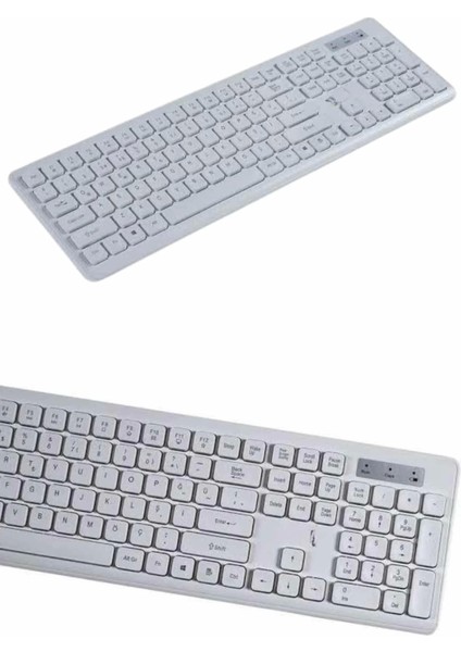 Klavye Mouse Seti Sessiz Kablosuz Türkçe Tv Pc Uyumlu