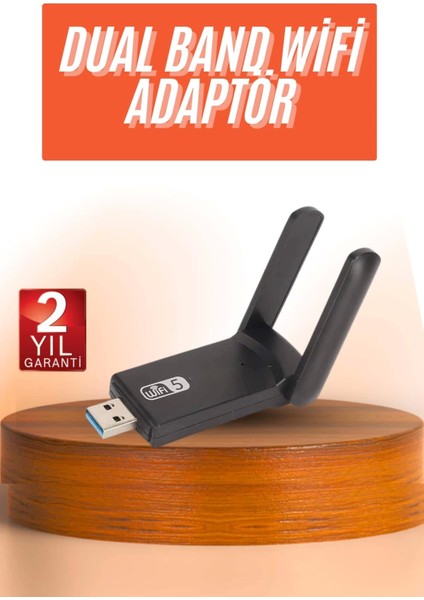 Wifi Alıcı Dual Band USB 3.0 Adaptör Kablosuz Windows 7/8/10/11
