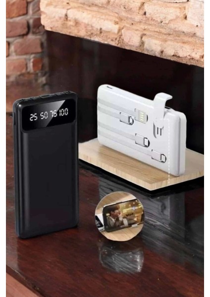 Powerbank 20.000 Mah Dijital Göstergeli LCD Ekran Uzun Pil Ömrü