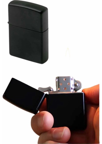 Erkeklere Özel Hediyelik Eşya Zippo Metalik Benzinli Çakmak Doldurulabilir