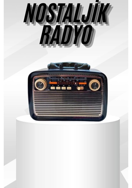 Müzik Kutusu Bluetooth Bağlantılı El Fenerli Nostaljik Tasarım Radyo
