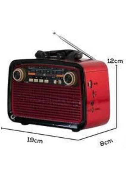 Müzik Kutusu Bluetooth Bağlantılı El Fenerli Nostaljik Tasarım Radyo
