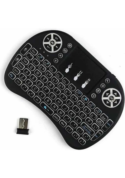 Kablosuz Türkçe Q Klavye Rgb Işıklı Televizyon Ps3 Dokunmatik Mouse