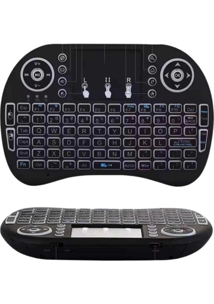 Kablosuz Türkçe Q Klavye Rgb Işıklı Televizyon Ps3 Dokunmatik Mouse
