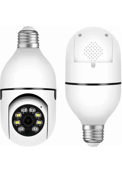 Akıllı Kamera Wifi Kamera Duylu Ampul Görünümlü 360 Derece Dönebilen Ev Kamerası