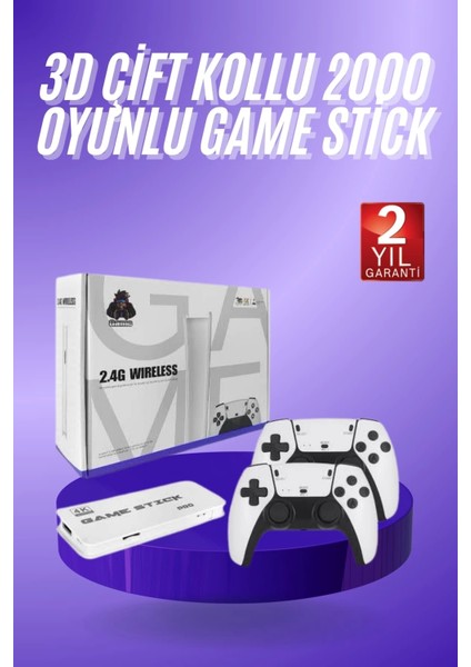 3D 4K Hd 2.4g Game Stick 4K Ultra Hd Oyun Konsolu Çift Kollu