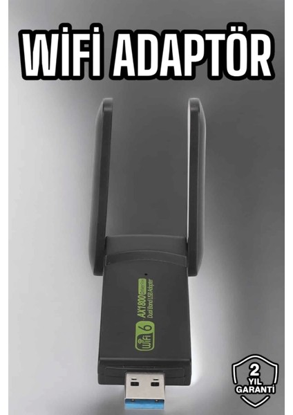 Wifi Adaptör Çift Bantlı Kablosuz Wifi Adaptörü