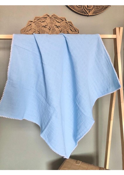 Düz Mavi Müslin Örtü - 2 (73X73)