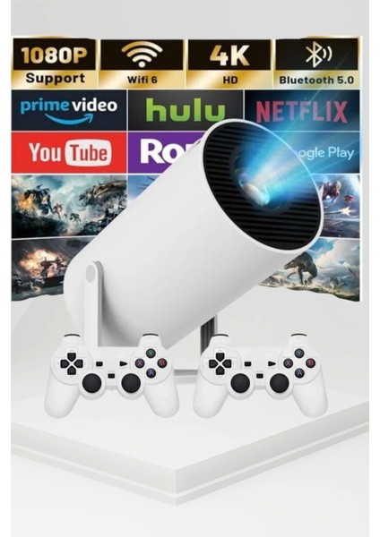 Taşınabilir Android Projeksiyon Ayaklı Çift Kollu 4K Çözünürlüklü Sinema Projeksiyonu
