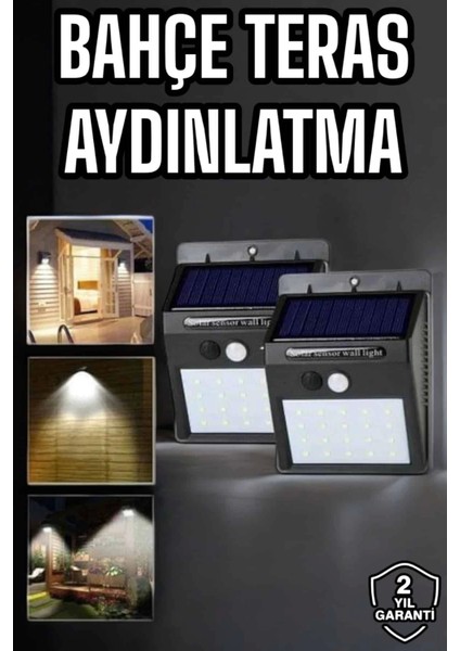 Solar Lamba Giriş, Bahçe Yol Avlu Hareket Sensörlü LED Parlak Gece Su Geçirmez