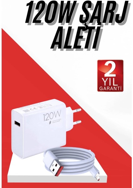 120W Şarj Aleti Hızlı Çift Turbo Şarj Aleti Seti Beyaz