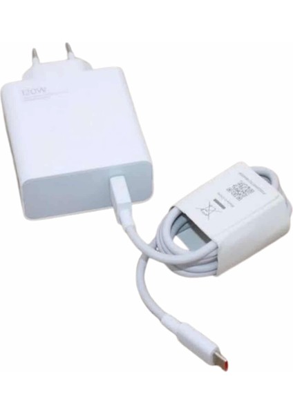 120W Şarj Aleti Hızlı Çift Turbo Şarj Aleti Seti Beyaz