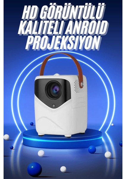 Hd Ayaklı Portatif Projeksiyon Cihazı Bluetooth Wifi Akıllı Android Işlemcili