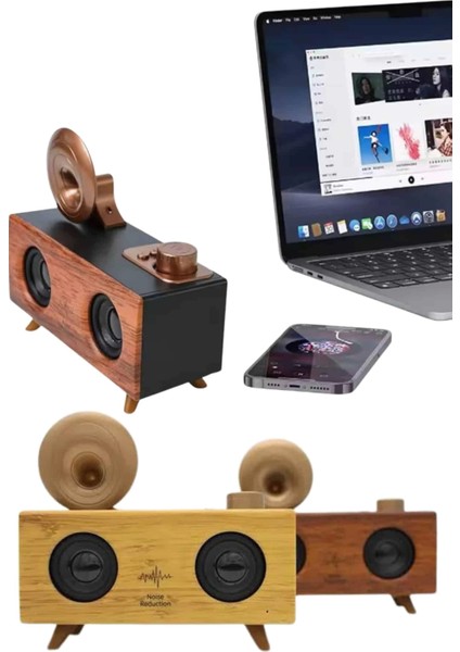 Gramafon Nostaljik Radyo Yüksek Ses Kalitesi USB Tf Kart Aux