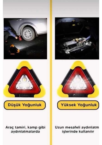 Solar Şarjlı Çok Fonksiyonlu Reflektör Işıklı Ikaz Lambası Acil Durum Reflektörü Acil Durum Uyarı Lambası