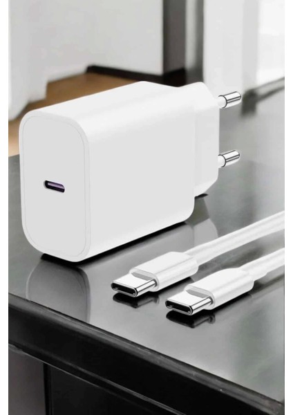 Ios Uyumlu Type-C Girişli Hızlı Şarj 15/15 Pro Max Adaptör ve Kablosu