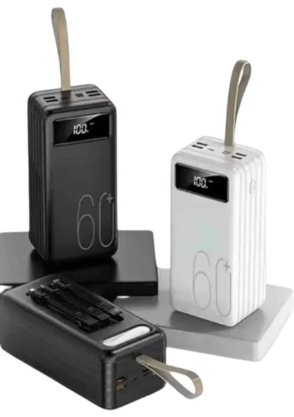 Hızlı Şarj 4 Çıkışlı Powerbank 60.000 Mah Taşınabilir Dijital Göstergeli