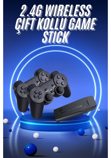 Retro Game Stick Çift Kol Kablosuz Atari Oyun Konsolu 2.4g Uyumlu