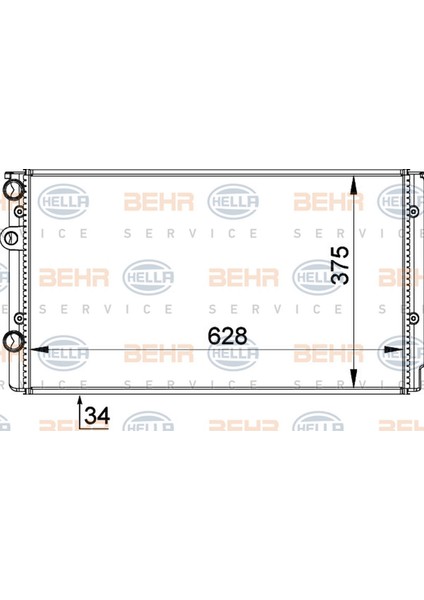 8MK376714-544 Radyatör Passat-Golf Iii 2.8 Vr6-Polo-Lupo 1.4 16V-1.7SDI-IBIZA Ii-Cordoba-Arosa- Ac Mek 628X378X34 Dpmah