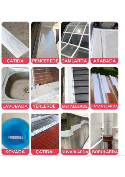 Folyo Kauçuk Bant Yapışkanlı Su Geçirmez Çatı Boru Tamir Bandı (2metre x 10 Cm) (336336) fırsatları