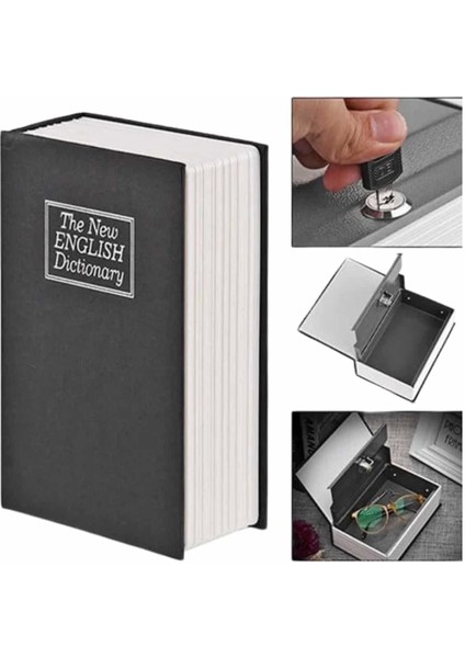 Kitap Görünümlü Gizli Kasa Büyük Boy Anahtarlı Kilitli Para Kasası modelleri