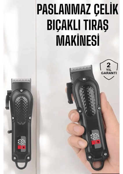 Sıfır Tıraş Makinesi Dijital Göstergeli Paslanmaz Çelik Bıçaklı Taşınabilir