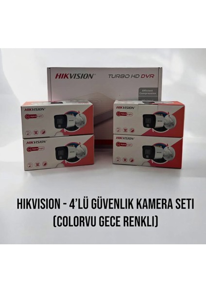 Gece Renkli Görüş Güvenlik Kamerası 4lü Set 500 GB HDD