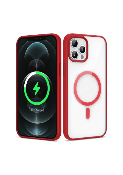 Zivo Apple iPhone 12 Pro Max Kılıf M-Safe Wireless Şarj Özellikli Silikon Zore Ege Kapak