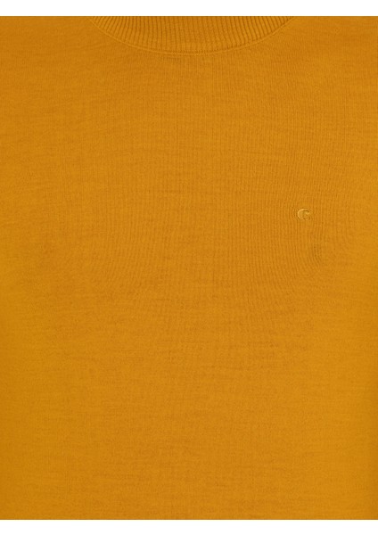 Erkek Sarı Slim Fit Yarım Balıkçı Basic Triko Kazak 50257711-VR044
