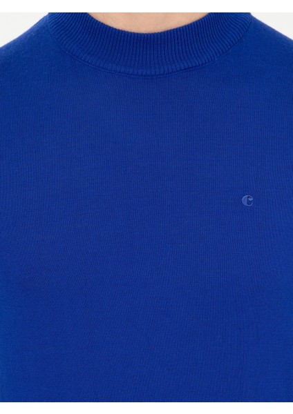 Erkek Sax Slim Fit Çeyrek Balıkçı Yaka Basic Triko Kazak 50257712-VR045 modelleri