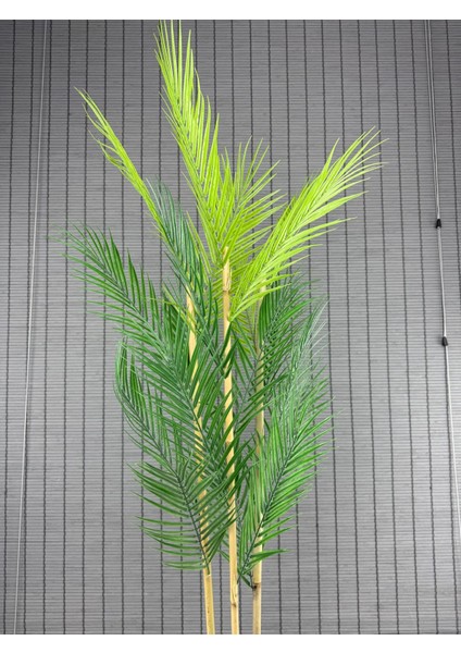 Dekoratif Yapay Yapraklı Hasır Sea Grass/ Koton Saksılı Areka Palmiye Ağacı 3 Gövde 120CM fırsatları