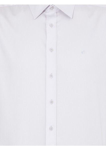 Erkek Açık Gri Slim Fit Uzun Kollu Basic Gömlek 50268503-VR001