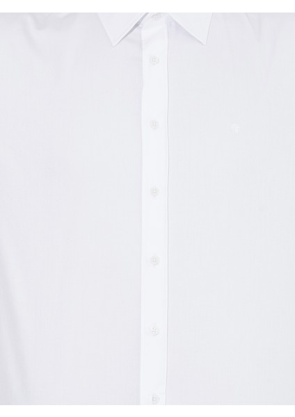 Erkek Beyaz Slim Fit Uzun Kollu Basic Gömlek 50268503-VR013 fırsatları