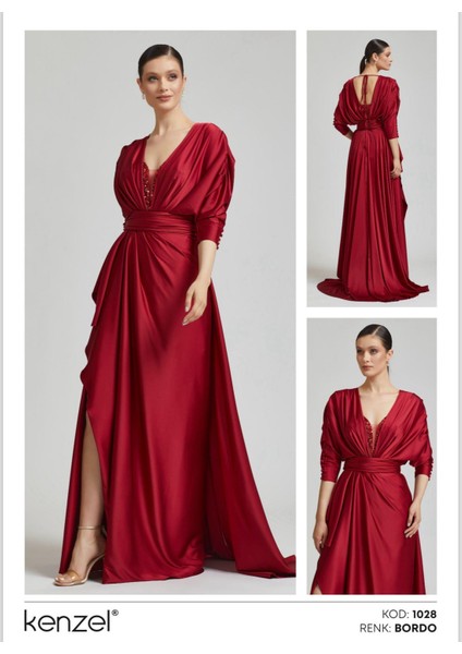 Kenzel Omuz Detaylı Abiye ELBISE-1028 fiyatları