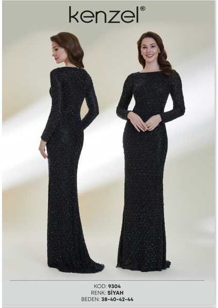 Kenzel Tamamı Taş Detaylı Abiye ELBISE-9304