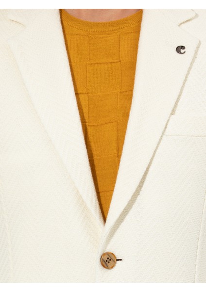 Erkek Beyaz Slim Fit Ceket 50255401-VR013