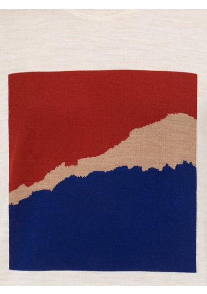 Erkek Ekru Slim Fit Bisiklet Yaka Triko Kazak 50259300-VR019