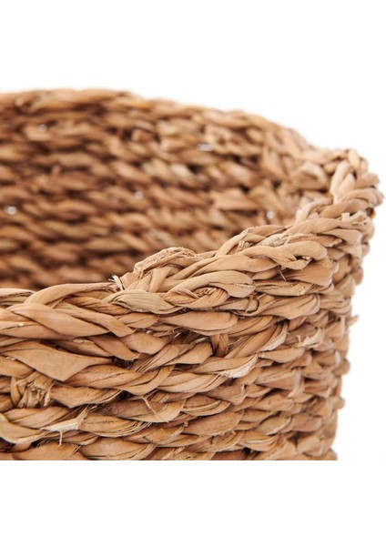 Dekoratif Natural Renk Yuvarlak Seagrass Hasır Sepet 3'lü modelleri