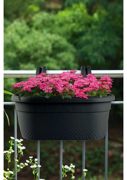 KRS-350 Dekoratif Plastik Inci Askılı Balkon Saksı 6.2 Litre