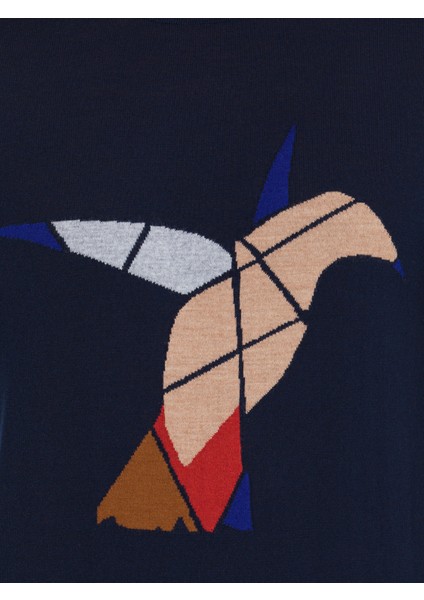 Erkek Lacivert Slim Fit Bisiklet Yaka Triko Kazak 50259632-VR033