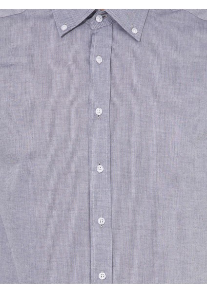 Erkek Gri Slim Fit Uzun Kollu Gömlek 50253916-VR024