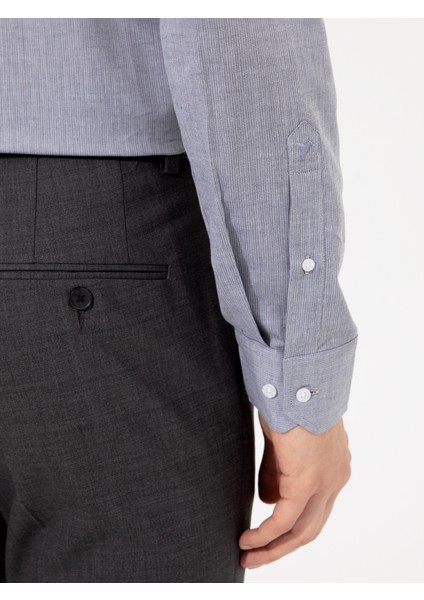 Erkek Gri Slim Fit Uzun Kollu Gömlek 50253916-VR024