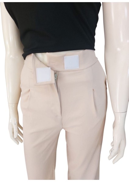 Kadın Velcro (Cırt Cırt) Kapamalı Yüksek Bel Likralı Palazzo Pantolon fırsatları