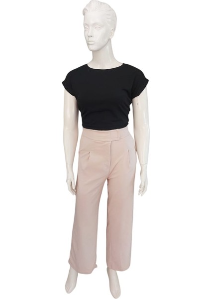 Kadın Velcro (Cırt Cırt) Kapamalı Yüksek Bel Likralı Palazzo Pantolon indirimleri